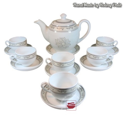 Ấm chén Bát Tràng viền hạc