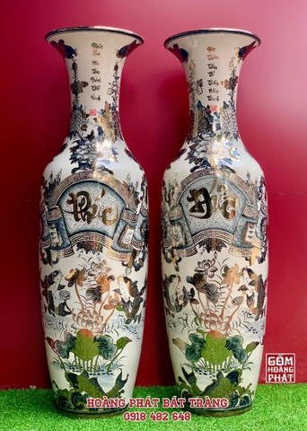 Lục bình sứ Phúc Đức vàng kim 24k cao cấp