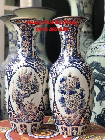 Tiểu lộc bình tứ cảnh vẽ vàng kim cao cấp Bát Tràng SP4835