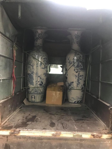 Lục bình sứ men rạn vẽ kỹ Bát Tràng 1m6