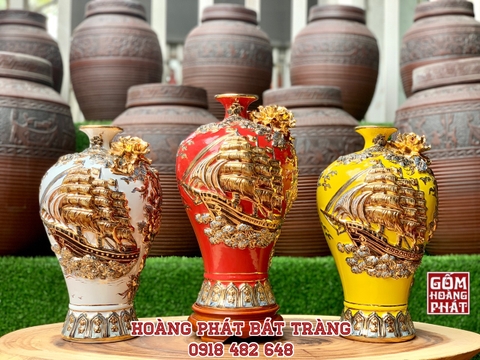 Mai bình tích lộc Thuận Buồm Xuôi gió mạ vàng cao cấp