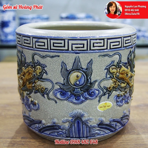 Bát hương men rạn phi 16