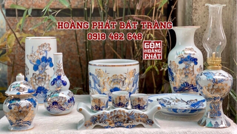Bộ đồ thờ cúng bằng sứ Bát Tràng