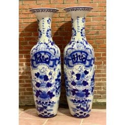 Lục bình sứ Phúc đức men lam