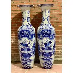 Lục bình sứ Phúc đức men lam