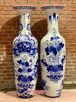 Lục bình sứ Phúc đức men lam