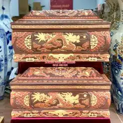 Quách tiểu sành rồng phình ba màu cỡ Đại mái Vòm QTSA84