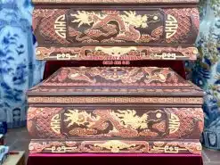 Quách tiểu sành rồng phình ba màu cỡ Đại mái Vòm QTSA84