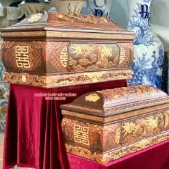 Quách tiểu sành rồng phình ba màu cỡ Đại mái Vòm QTSA84