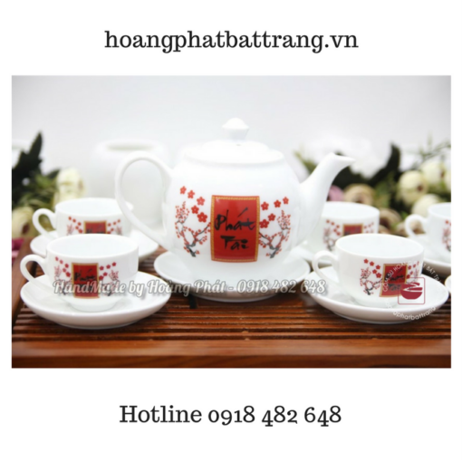 Bộ ấm trà in logo dáng Minh Long - Phát Tài SP917