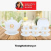 Bộ ấm trà in logo Camelia viền vàng kim, in ấn Tổng cục thuế Việt Nam SP462
