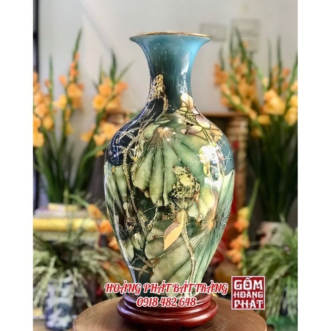 bao binh ech ngoi la sen 3d vang kim h46 2