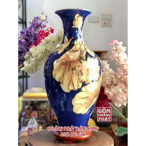 bao binh hoa sen vang kim nen xanh than cao cap h46 1 1