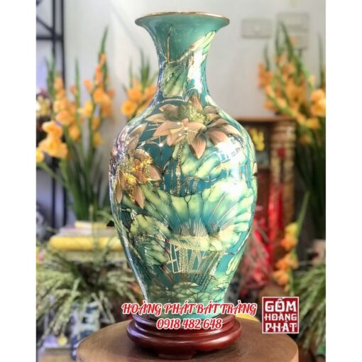 bao binh sen hong 3d vang kim cao cap h46