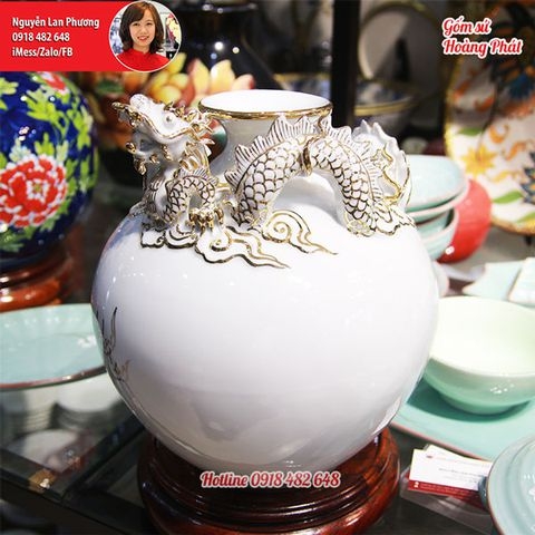 Bình hút lộc Bạch long cao 35cm SP619