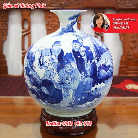 Bình hút tài lộc Ngũ Phúc Lâm Môn cao 35cm