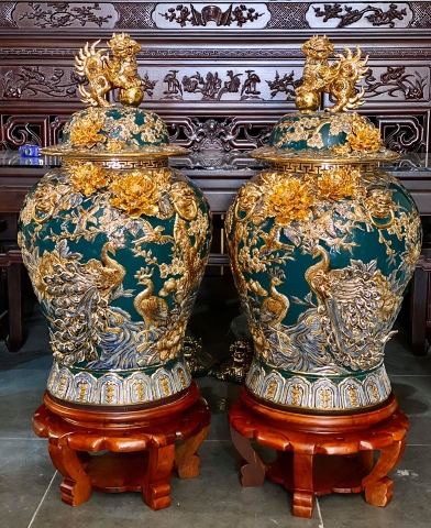 binh hut loc nhi canh khung vien noi 3d vang kim h38 1