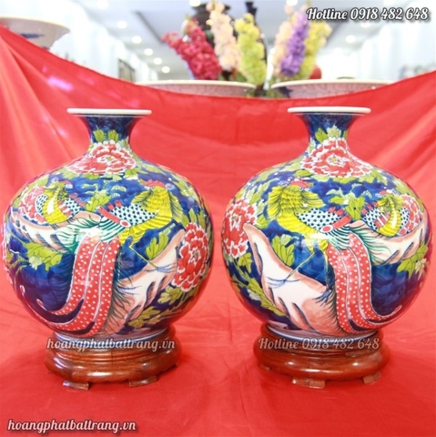 Bình hút lộc Chim trĩ, Phù Dung