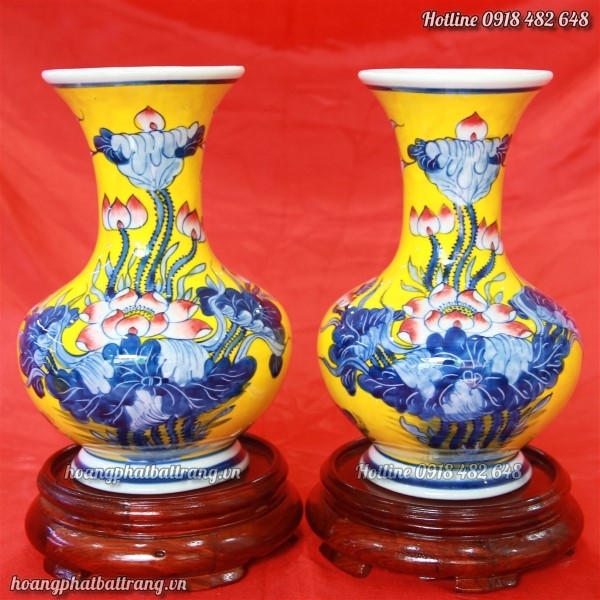 Tỏi phong thủy vẽ Sen men vàng Hoàng Gia