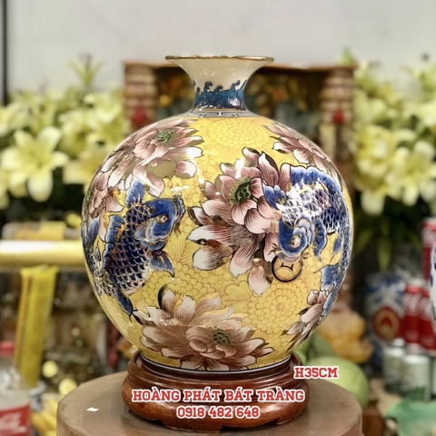 binh hut tai loc ca chep ngam tien lien hoa vang kim h35 1