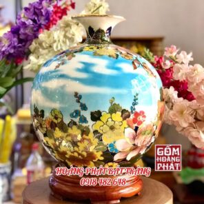 binh hut tai loc chim se ngan hoa vang kim 3d cao cap h35 1