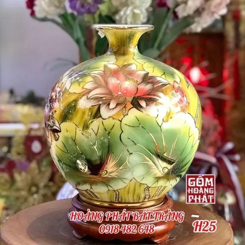 binh hut tai loc hoa sen lien hoa vang kim cao cap 1