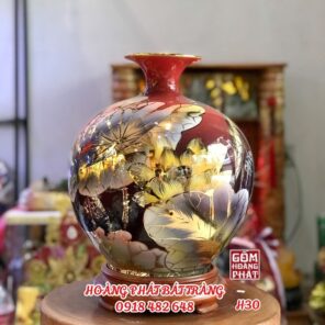 binh hut tai loc hoa sen lien hoa vang kim do man h30 2