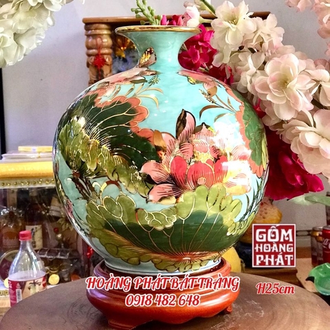 binh hut tai loc hoa sen vang kim nen xanh h25 1 1