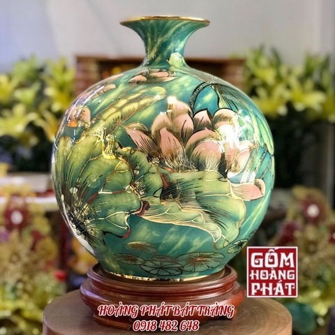 binh hut tai loc lien hoa vang kim xanh 3d cao cap h35 3