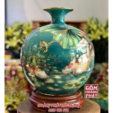 binh hut tai loc lien hoa vang kim xanh la 3d cao cap h35 1 1
