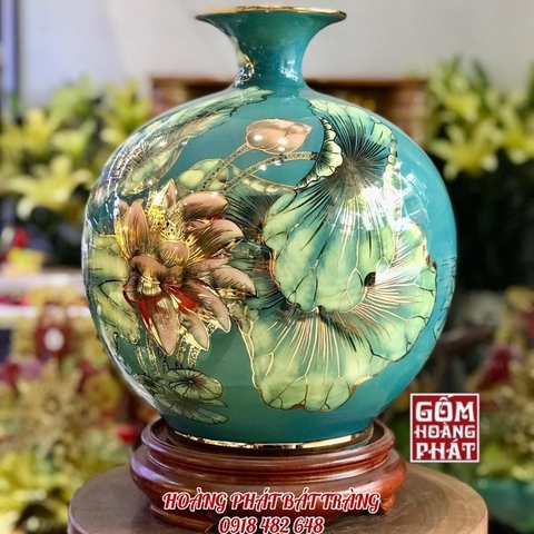 binh hut tai loc lien hoa vang kim xanh la 3d cao cap h35 2 1