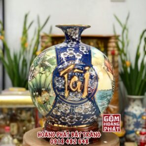 binh hut tai loc nhi canh thuyen sen vang kim h35 2