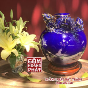 binh hut tai loc rong noi xanh coban vang kim 24k