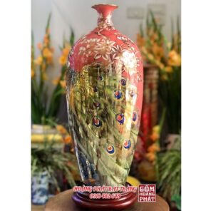 binh phong thuy cong danh phu quy nen do vang kim h58 1