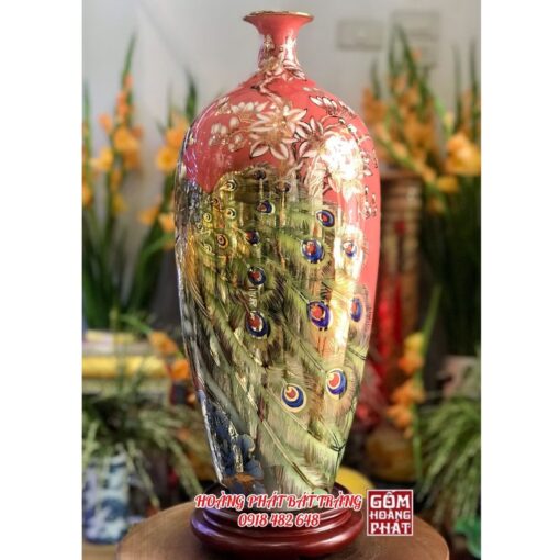binh phong thuy cong danh phu quy nen do vang kim h58 1