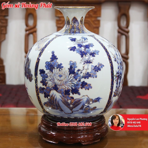 Gốm sứ Bát Tràng độc đáo được trang trí bằng vàng h5