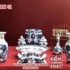 Bộ đồ thờ men xanh nổi Bát Tràng DTXN01