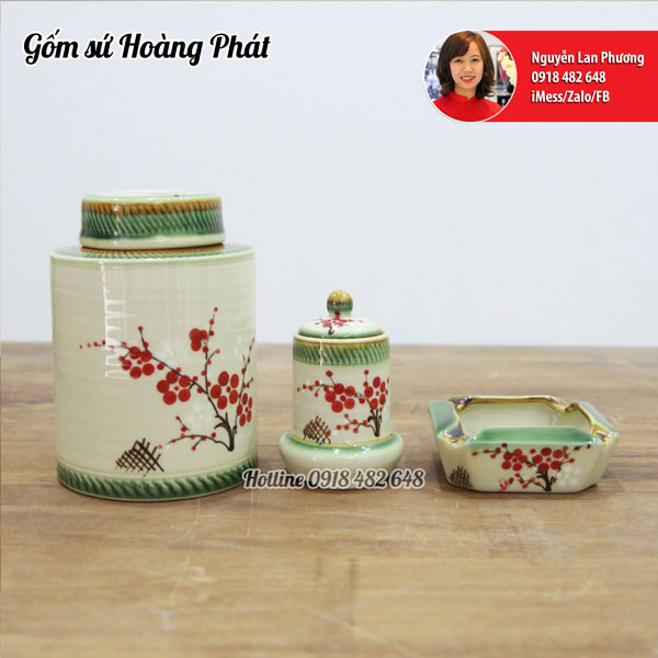 Bộ phụ kiện Hộp chè, gạt tàn, ống tăm SP