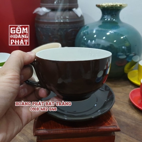 bo tach cappuccino 250ml men nau bong gom su bat trang 2