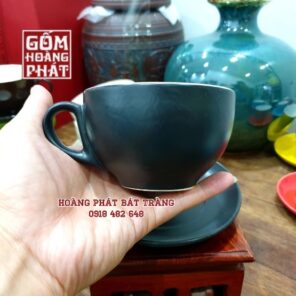 bo tach cappuccino 250ml men xanh luc gom su bat trang 2