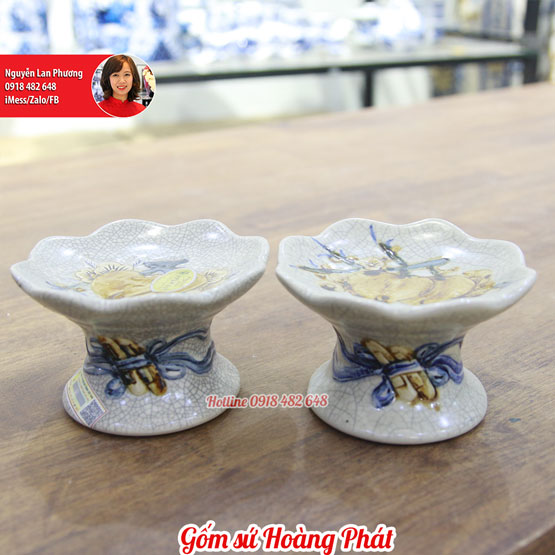 Chân nến men rạn Bát Tràng