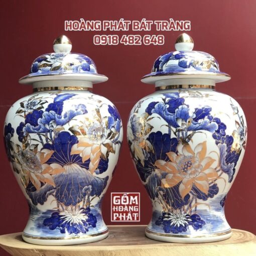 choe phong thuy hoa sen vang kim 24k 40l