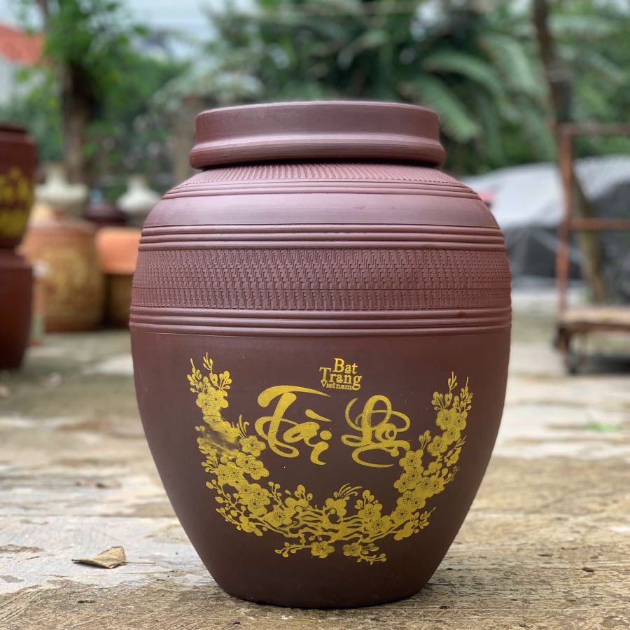Chum sành không tráng men Tài Lộc