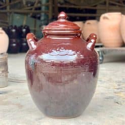 Chum sành ngâm rượu tráng men nâu