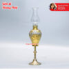 Đèn dầu thờ dát vàng men rạn chân đồng SP4608
