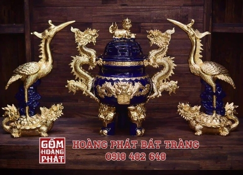 dinh hac tho dat vang nen xanh coban cao cap hang nghe nhan