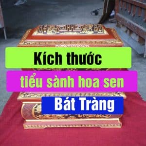 Kích thước tiểu quách sành khắc nổi hoa sen Bát Tràng
