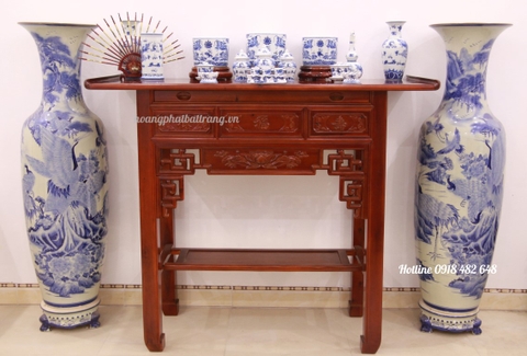 Lộc bình 1.4m thêm đế sứ 1.55m phù hợp với ban thờ