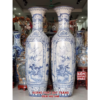 Lộc bình tứ cảnh đắp nổi men rạn 1m55 LBMR40