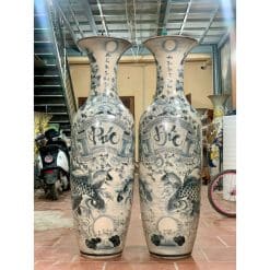 Lục bình sứ Phúc Đức men rạn vẽ